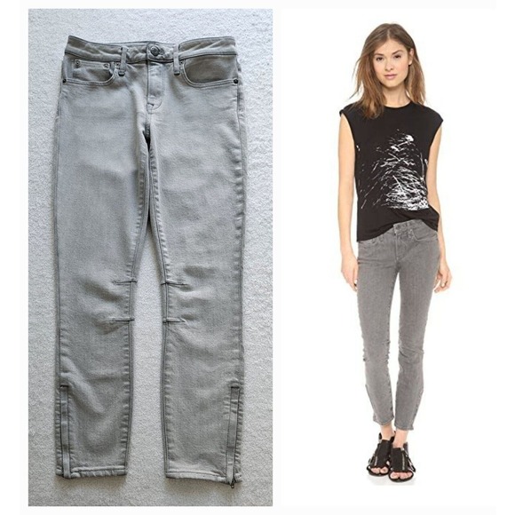 HELMUT LANG runway skinny-stretch crop ankle-zip goop fave travel jeans $245 25 - Picture 14 of 14